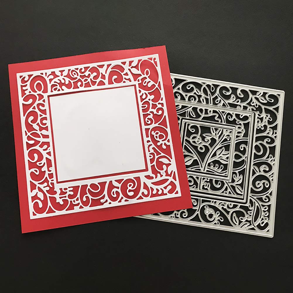 Fustelle In Metallo Con Sfondo Bordo, Stencil Per Album Di Ritagli