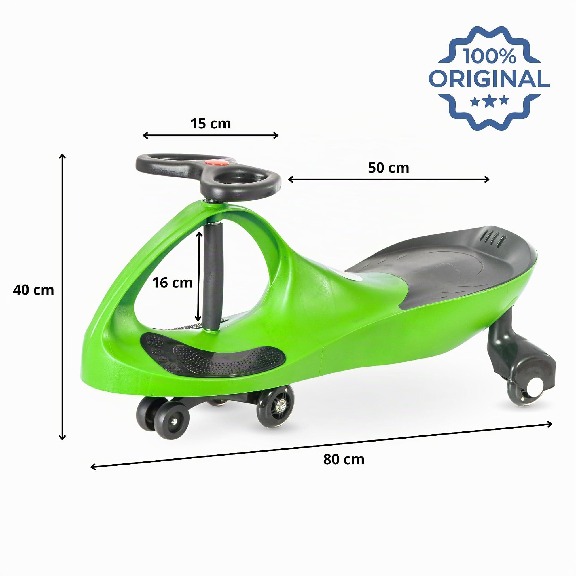 Baby Car 3+, TwistCar, Kleinkindauto, Fahrzeug für Jungen und Mädchen, Twist Car mit Lenkrad, Gummiräder, Belastbarkeit bis 120 kg, Grün