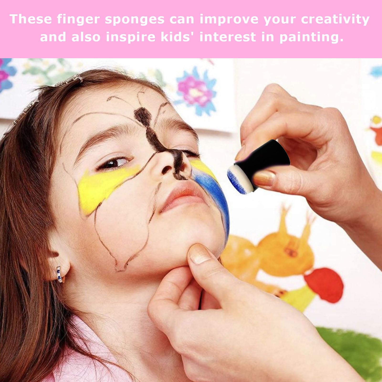 10 Éponges à Doigts Pour Peinture EIHI - Outil DIY Enfants Et Artistes