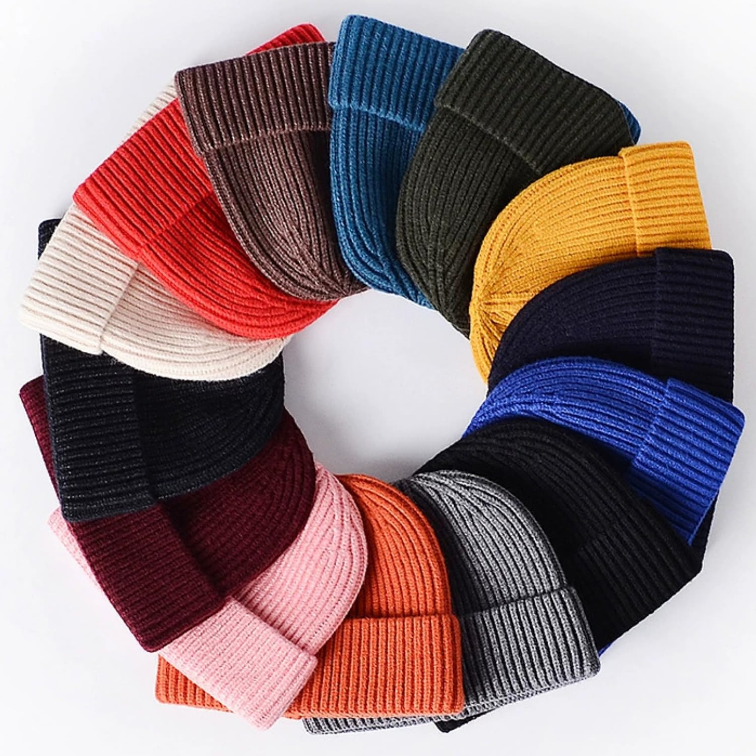 JFAN Gorro Docker de Punto Forro Polar Beanie de Lana Gorro con Vuelta Sombreros Cálidos de Invierno Gorro de Pescador Skullcap