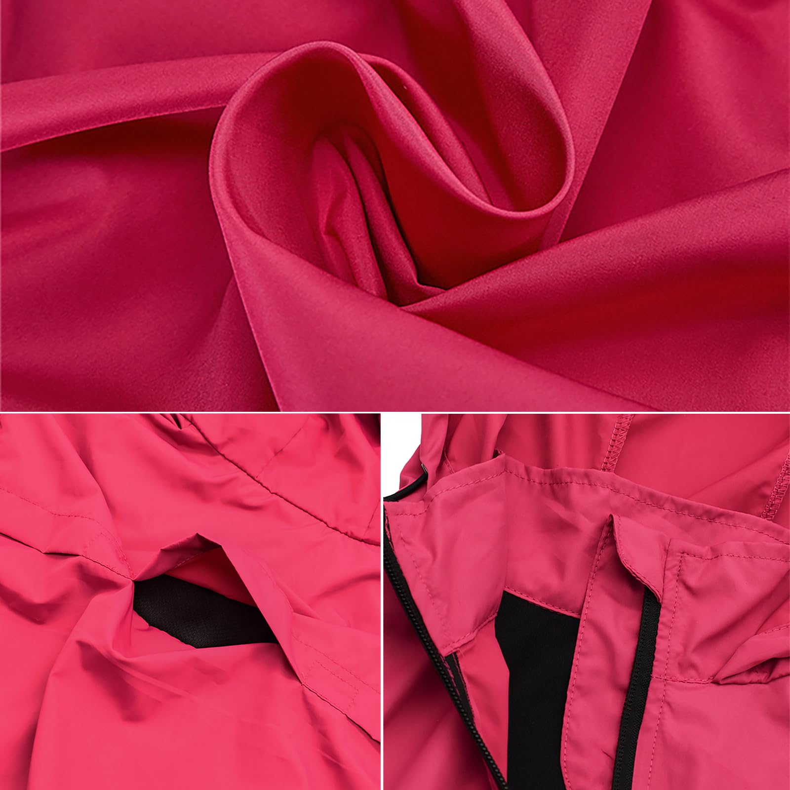 Chaqueta de Ciclismo y Running para Mujer con Tiras Reflectantes y Cremallera, Impermeable, Cortavientos, Ligera y Transpirable para Correr, Ciclismo y Jogging,Black-M