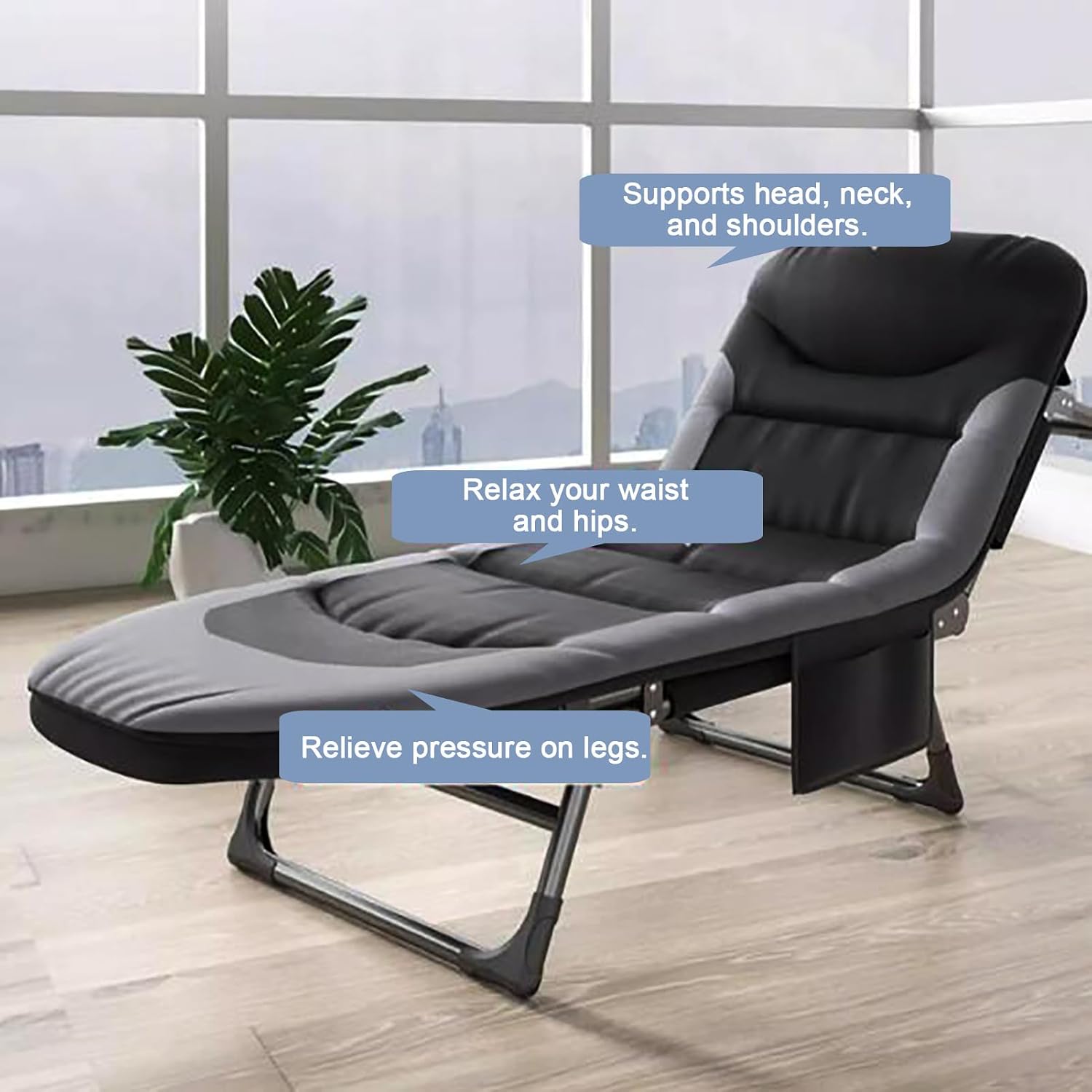 transat jardin pliable – vue détaillée