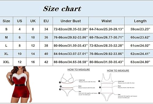 Miniatura 6 de Christmas Lingerie for Women Santa Costume Romper Pajamas Sexy Teddy Bodysuit Sleeveless Underwear Plus Size Babydoll