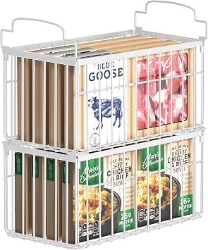 Freezer Organizer Bins, 2 Pack Big Baskets for 5/ 7 Cu.FT Deep Freezer