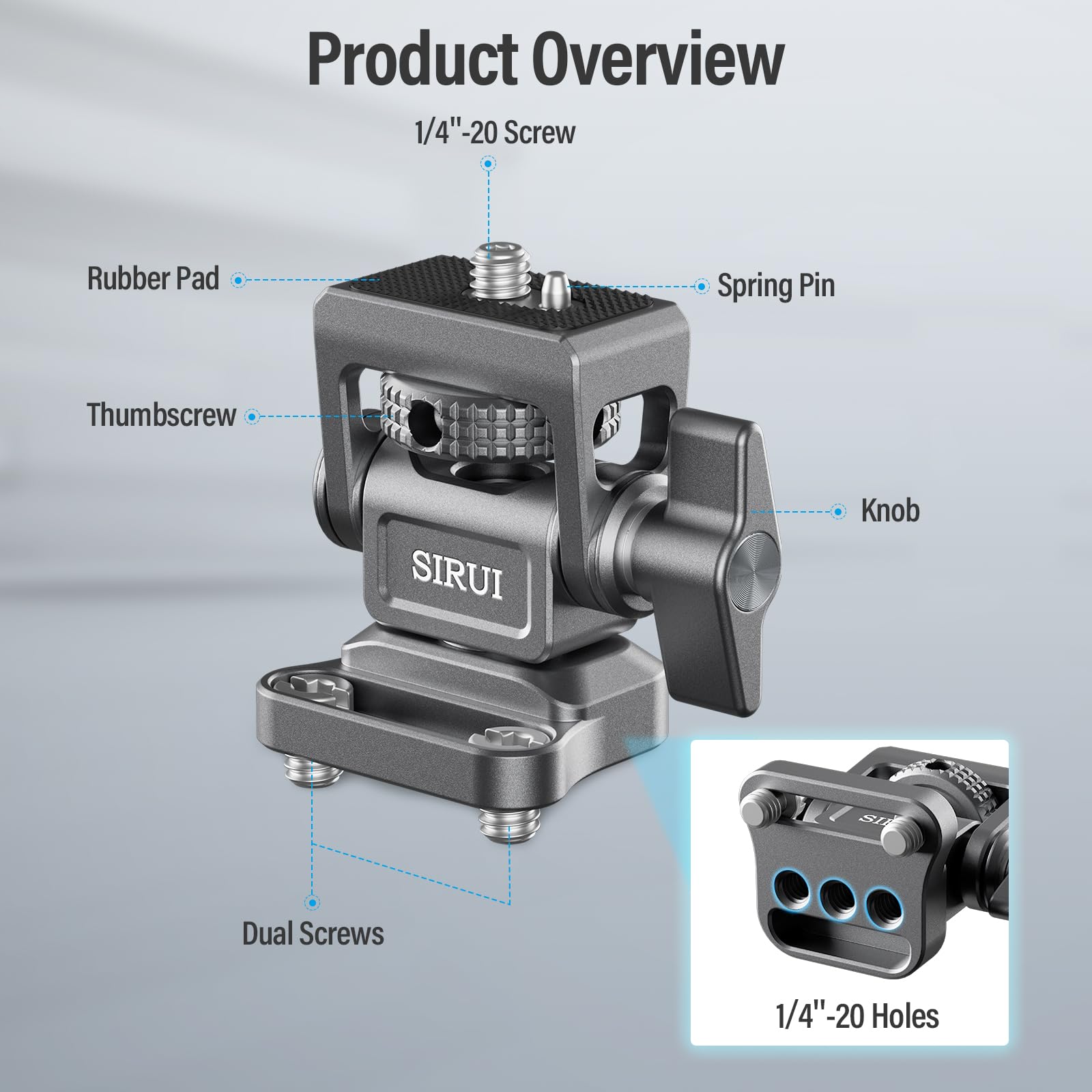 SIRUI Field Monitor Bracket with Dual 1/4" Screws Mount - Image 2