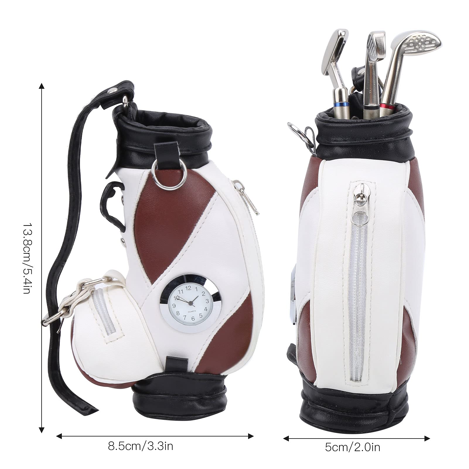 HERCHR Set Penne da Golf, portapenne per Sacca da Golf in Lega di Zinco 3 Penne a Sfera con Base per scrivania da Ufficio per Golfisti, Calze Imbottite, Gadget Antistress