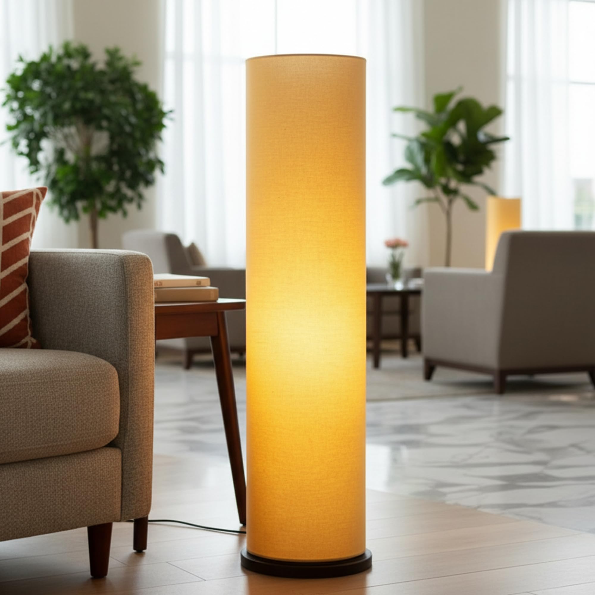 Cream Cylinder Floor Lamp - Decorative Lighting -15 Cream Cylinder Floor Lamp - Decorative Lighting -15