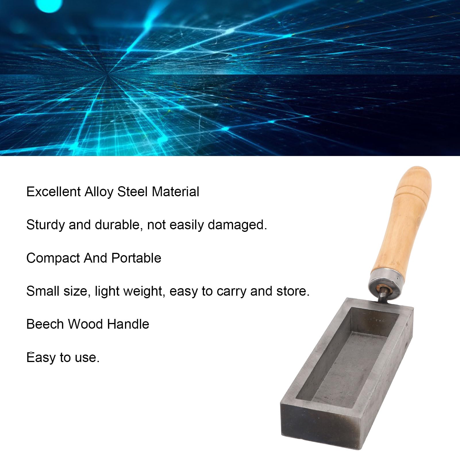 Moule à Lingot Argenté, Acier en Alliage D'usure, Taille Compacte, pour Couler, Poignée en Bois de Hêtre, Fusion en or et Argent