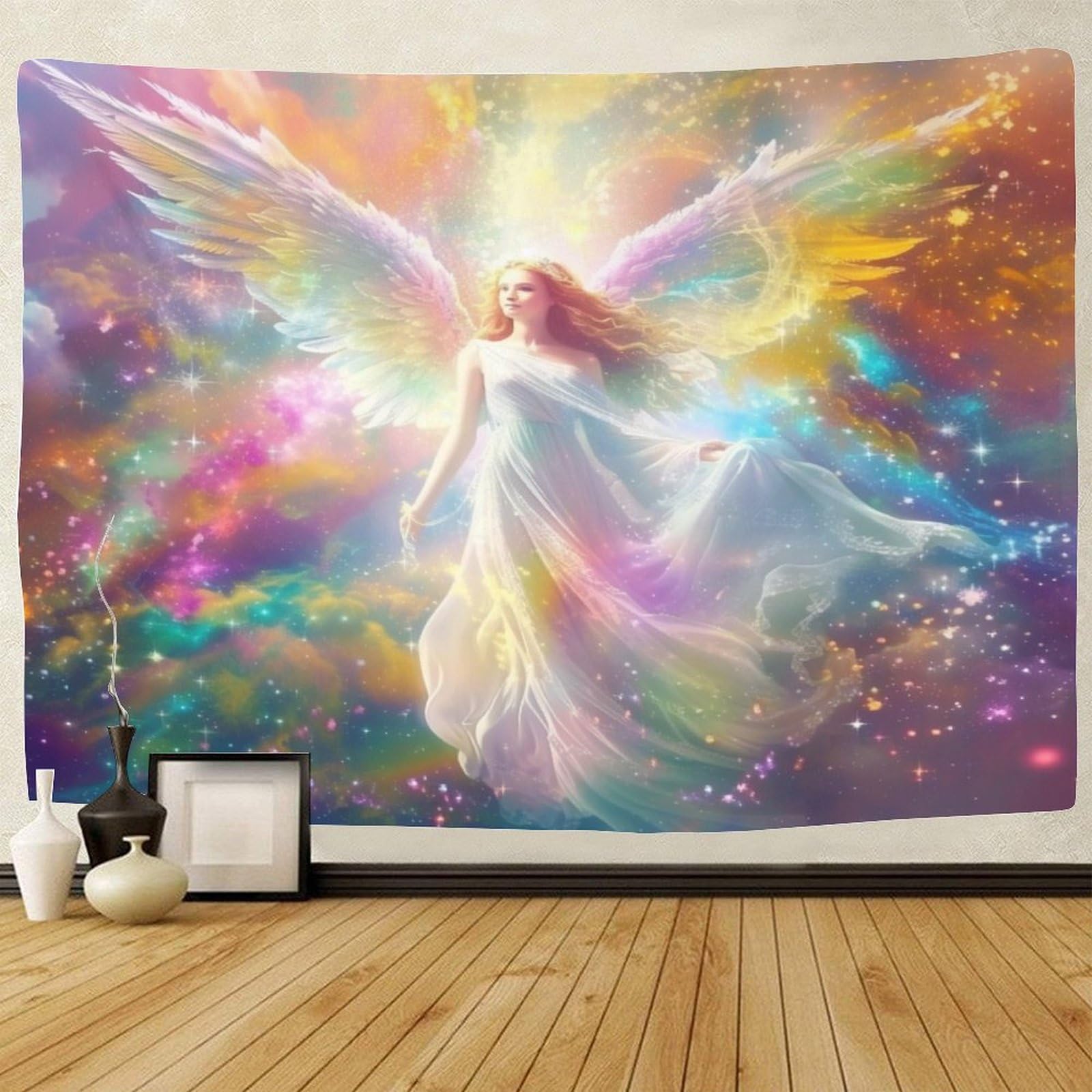 TIICZAAKL Angel Tapestry 3D Printed Tapestries Wall Hanging Wall Cloth Background Wall Art Decor for Decorations Bedroom Party Beach Living Room Dorm 180cmx230cm