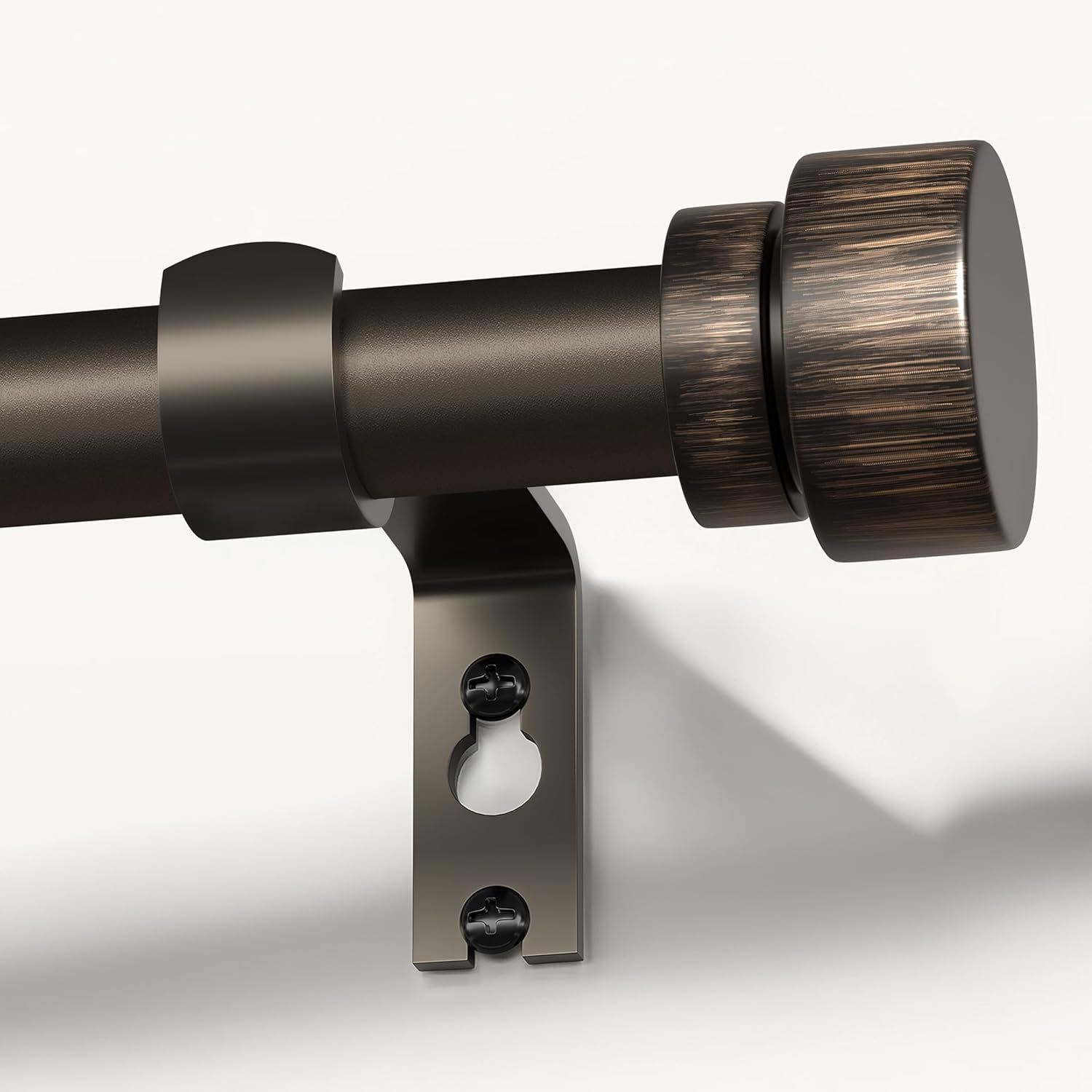 Modern Antique Brown Curtain Rods for Windows 66 to 120 Inches Adjustable Length Heavy Duty 1" Diameter Window Rod with Decorative Finials for Outdoor Farmhouse Bedroom Kitchen Living Room Antique Brown 16"-120"|1 Pack