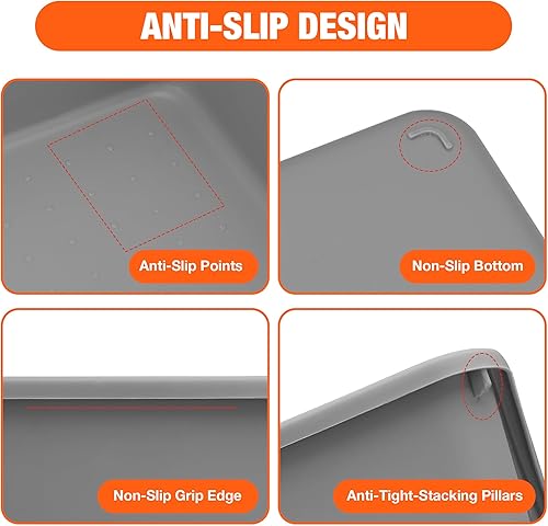 Miniatura 4 de ValueMax Juego de 21 organizadores de cajones de escritorio, contenedores organizadores de cajones entrelazados de material PP para oficina,