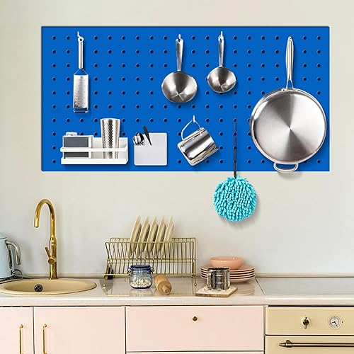 Miniatura 5 de TIDIHAUSET Tablero de clavijas, panel de almacenamiento de herramientas para almacenamiento, organizador de pared de 16 x 32 pulgadas