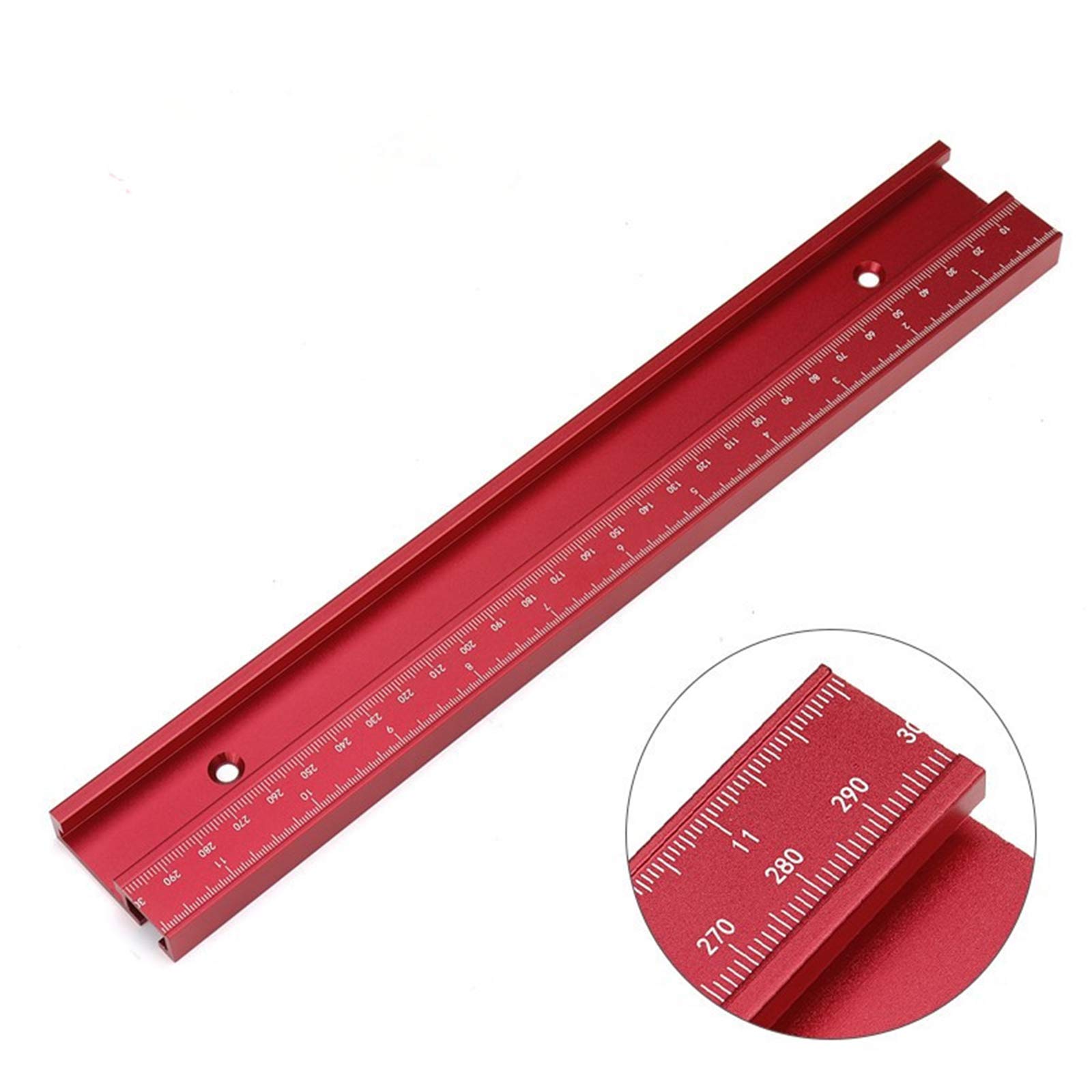 FTVOGUE Rail à Onglet à Fente en T, Alliage d'aluminium Rouge, Rail en T de Type 45, Longueur 500 Mm pour Table de Toupie et Scies à Table (FTVOGUEm169grx7np-210311WH04-3)