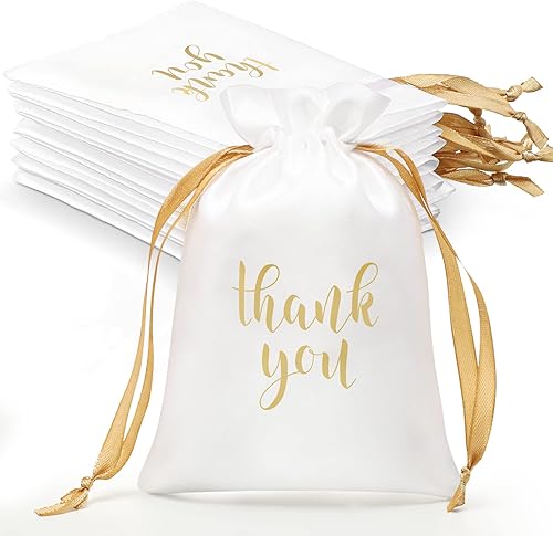 Sieral 50 Piezas Bolsas de Regalo de Satén de Agradecimiento con Cordón Bolsas para Joyas y Dulces para Mujeres Navidad Boda Baby Shower Cumpleaños