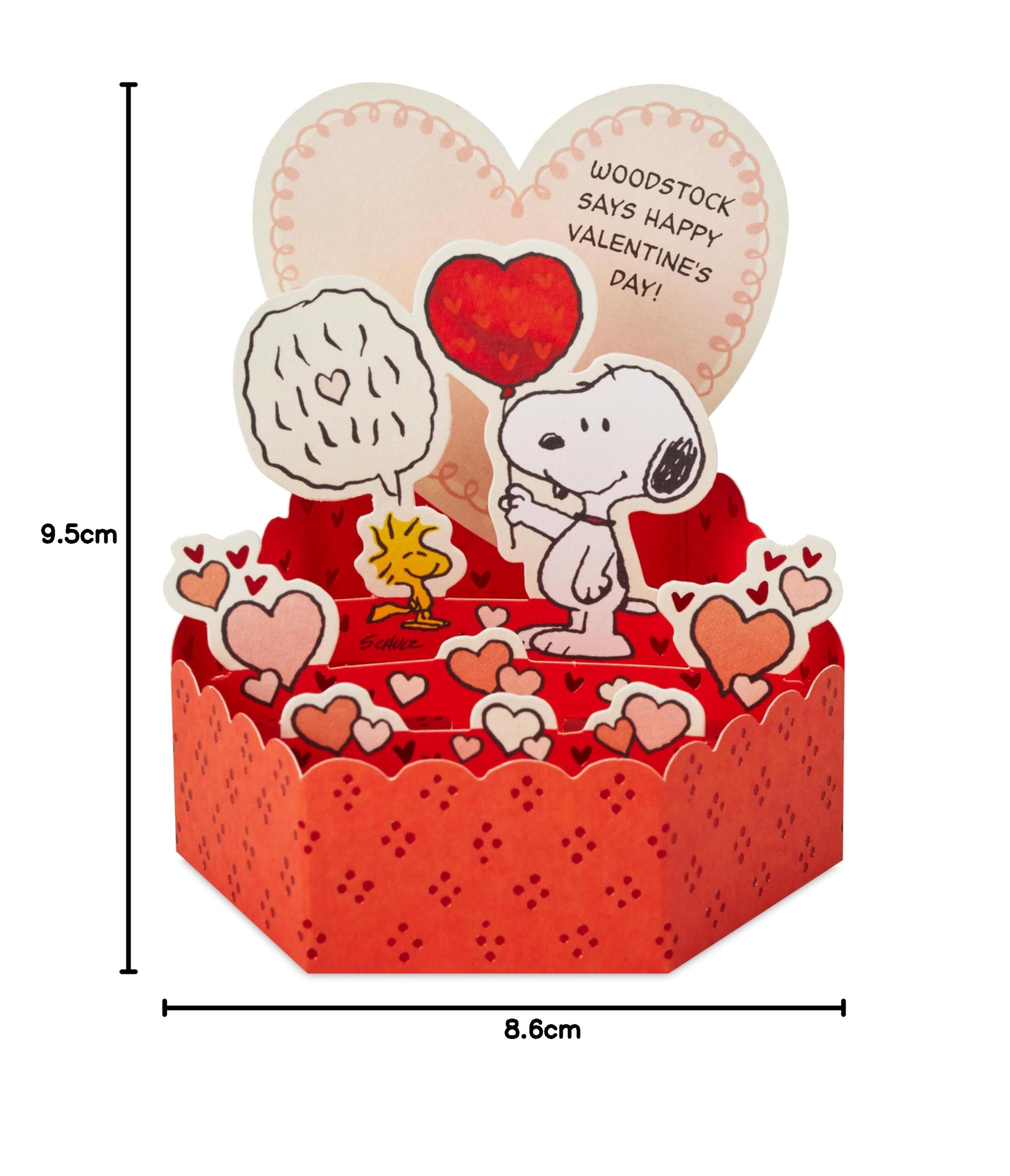 Hallmark 25584467 Kartka Walentynkowa, Czerwony, 9,5 x 8,6 x 7,6 cm