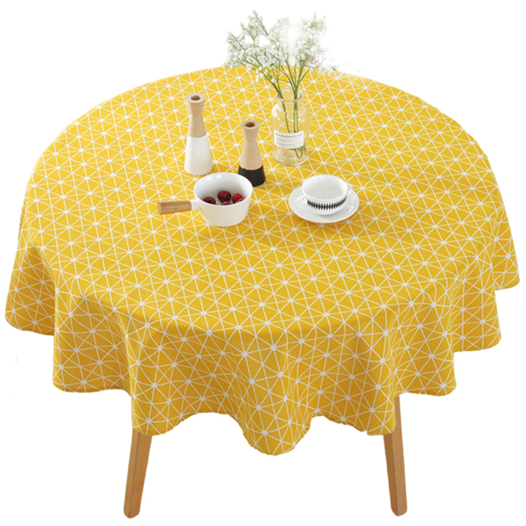 Nappe Ronde style simple à carreaux pour repas intérieur et extérieur
