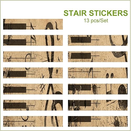 Miniatura 3 de Brebasf - Notas musicales retro, decoración para elevador de escalera, calcomanías decorativas, notas musicales rústicas occidentales, impresión de