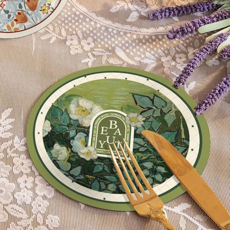 Coaster Set of 2 for Drinks, Absorbent Rubber Desk Coaster Non-Slip Drink Coasters, Vintage Style, Cup & Wine Bottle Coasters, Table Protection for Home, Bar, Kitchen - Image 5