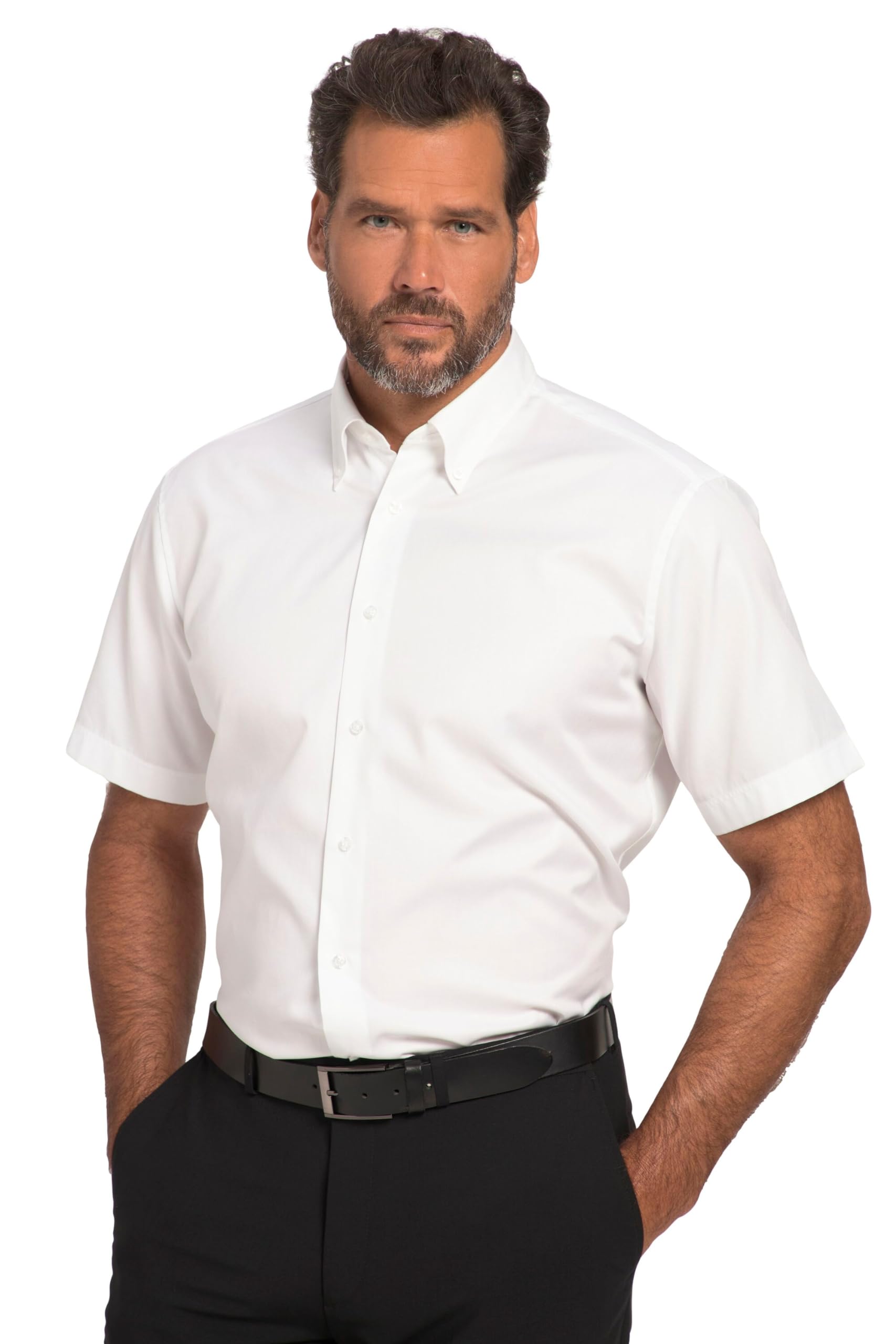 JP 1880 Shirt, Business, Reduced Ironing, Button-Down Collar, Short Sleeve, Comfort Fit Camisas para Hombre