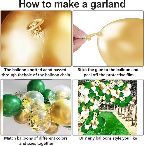 Miniatura 4 de Decoraciones de fiesta de graduación, oro verde 2025, decoraciones de graduación verdes, globos de oro verde, 45 unidades, decoración de fiesta de