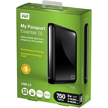 外付けハードディスク・ドライブ WD My Passport Essential SE 750GB Amazon | WD My Passport Essential SE 750 GB USB 2.0