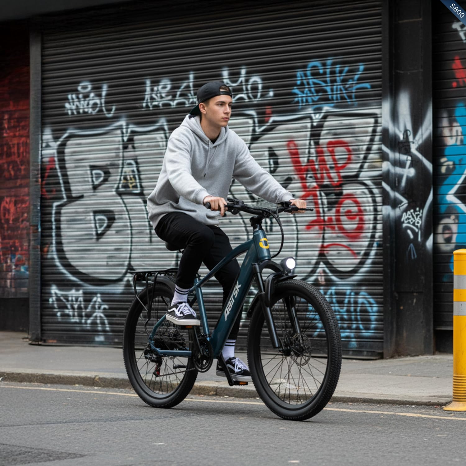 S800 Vélo électrique 26" pour homme et femme avec batterie 36 V 13 Ah, moteur de 250 W, 25 km/h, autonomie de 75 km, dérailleur à 7 vitesses