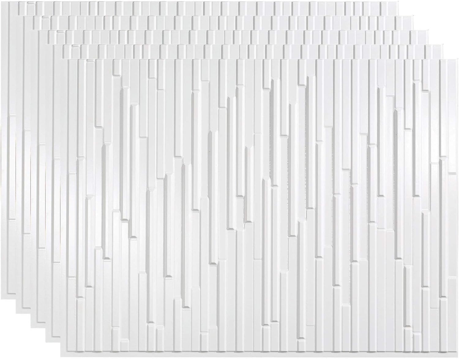 FASÄDE Skyline Decorative Vinyl Backsplash 15 sq ft Kit in Gloss White