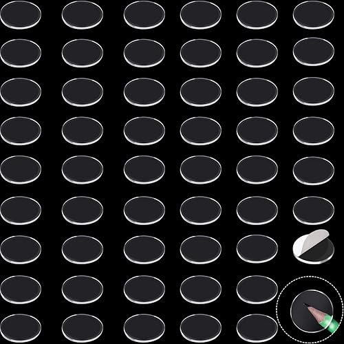 Miniatura 1 de 100 piezas de parachoques de vidrio para mesa, adhesivos transparentes, antideslizantes, almohadillas redondas de goma autoadhesivas para espaciador