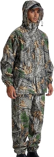 Miniatura 4 de LOOGU Traje de lluvia para hombre - Equipo de lluvia para hombre, impermeable, abrigo de lluvia ligero, chaqueta de lluvia transpirable para hombre