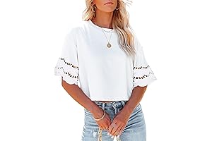 Women's Stunning White Lace Crop Blouse