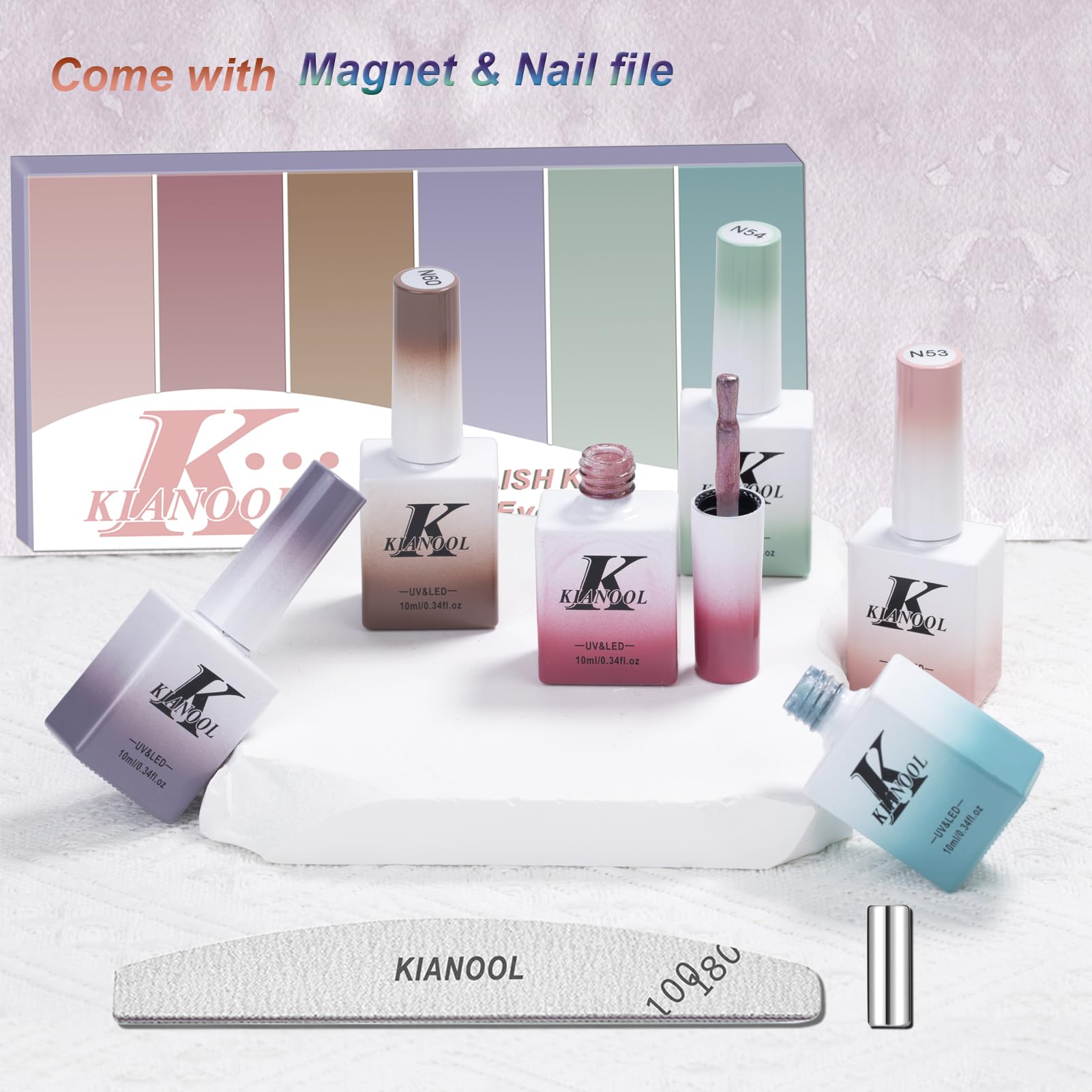Smalto Semipermanente Unghie Cat Eye Gel Polish, 6 Colori Cat Eye Smalti Semipermanenti per Unghie con Magnete, 10ML Set Smalto Semipermanente Soak-Off UV/LED per DIY Nail Art Manicure Regalo a Casa