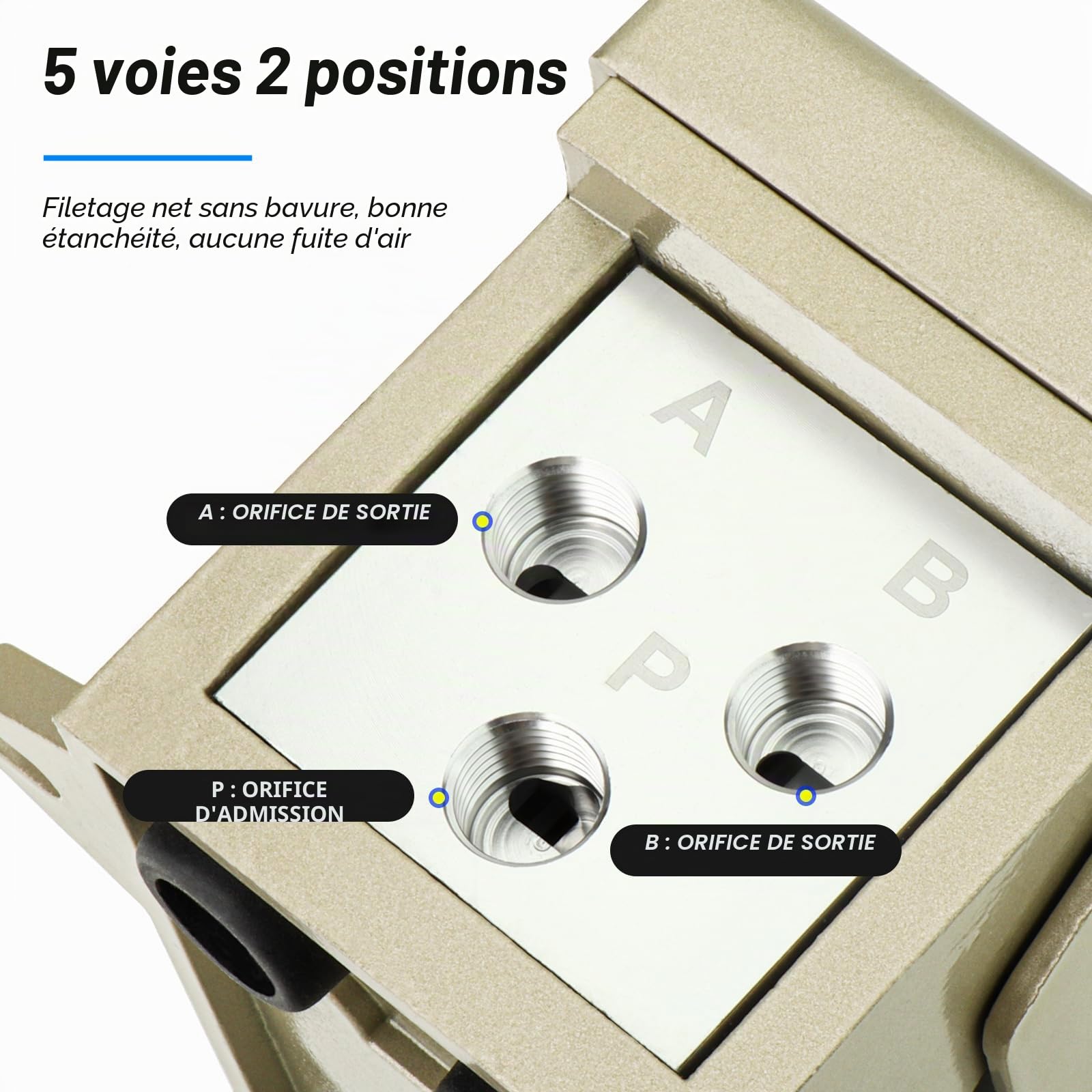 TAILONZ PNEUMATIC Kit de valve de pédale pneumatique 1/4 "BSP Contrôle de pression antidérapant en caoutchouc 5 voies à 2 positions 4F210-08L(avec Lock）avec raccords pneumatiques 6mm)