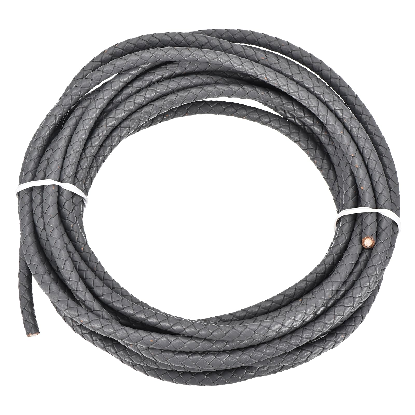Rebower Round Braided Leather Cord 5mm Bolo Leather Cord String Rope for Jewelry Making Necklaces, Bracelets, Wraps, Crafts