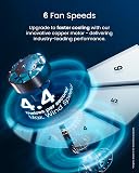 Pro Breeze® Silent Bladeless Portable Tower Fan - Ultra Quiet Standing Air Circulator with Remote Control, Timer, 6 Speeds & LED Display - 8