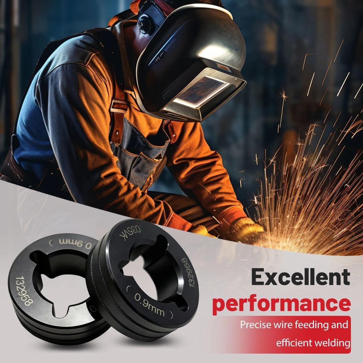 132958 Drive Roll Compatible for Miller Millermatic 200/210/212/250/251/252/DVI/Pulser/Vintage Mig Welder,(VK-Groove .035"-.035" 2pk)