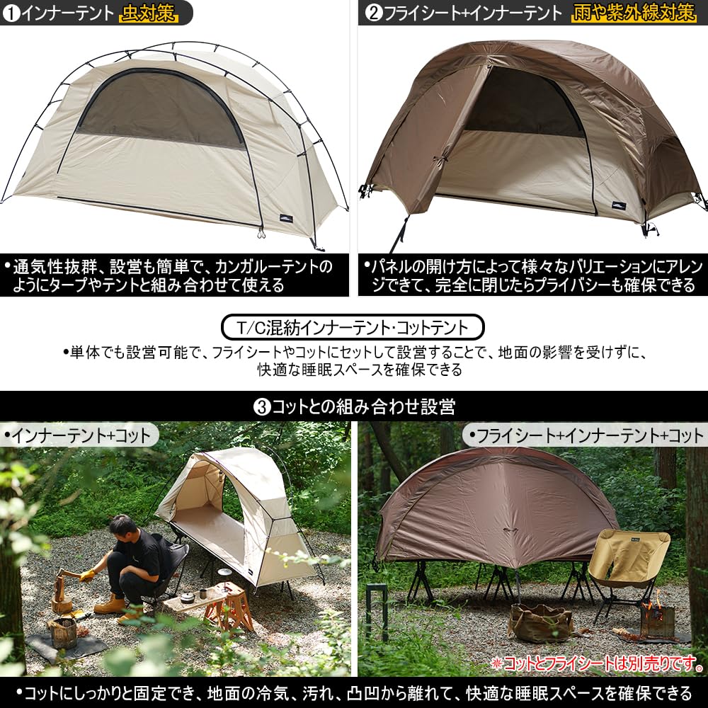 Amazon.co.jp: SoomloomT/C混紡インナーテント・コットテントキャンプ