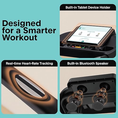 Miniatura 4 de SereneLife Treadmills for Home with 13% Manual Incline Treadmill, 3.5HP - Compact Digital Portable Foldable Treadmill with Speakers, Bluetooth, App