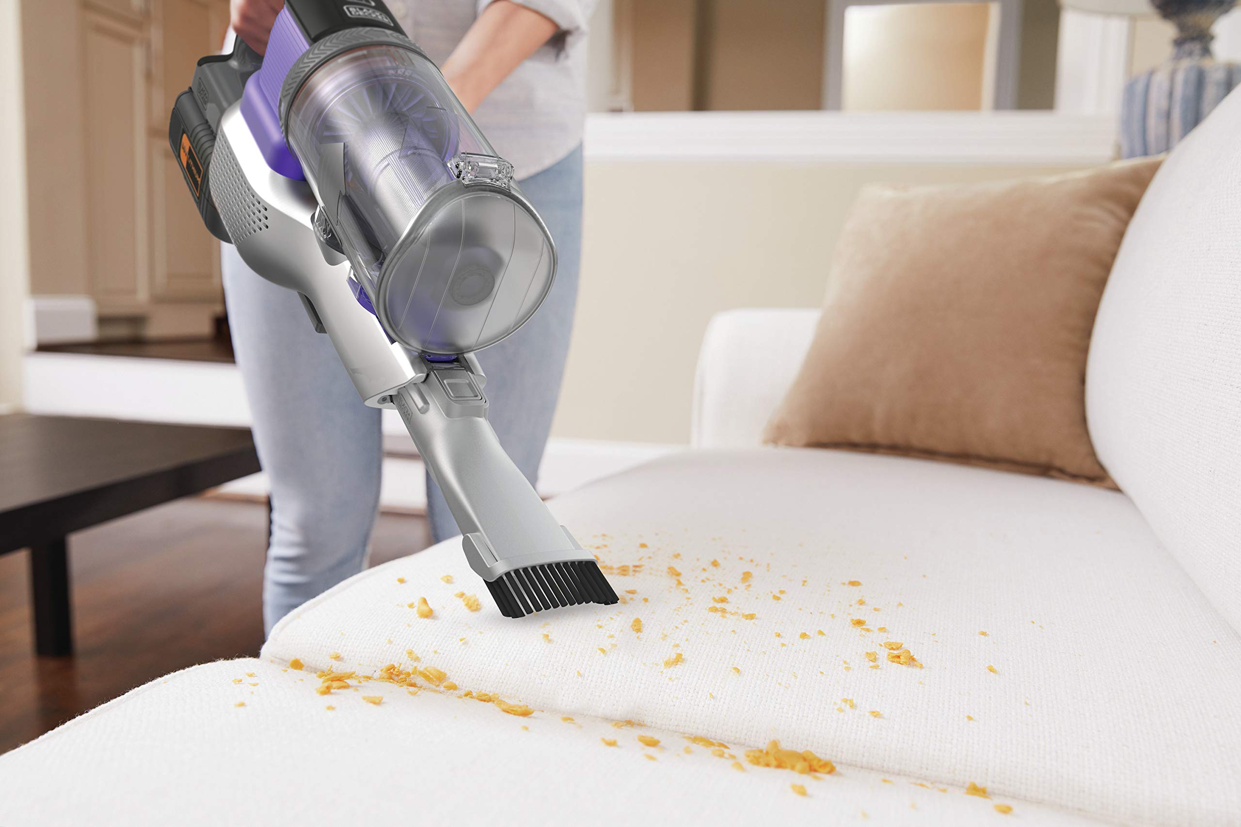 Black+Decker BHFEV362DP-QW Aspirador de Escoba 4en1 Power Series Extreme Especial para Mascotas con batería Externa 36V 2Ah.3 velocidades y 78min de autonomía.
