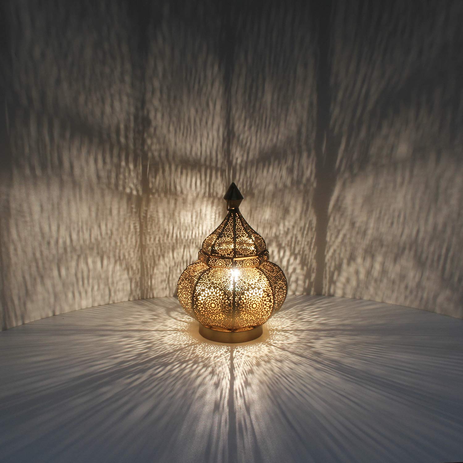 Casa Moro Orientalna lampa stołowa Gohar wysokość 30 cm lampa podłogowa w stylu antycznego złota oprawka E14, lampka nocna metalowa, lampa Ramadan LN2090