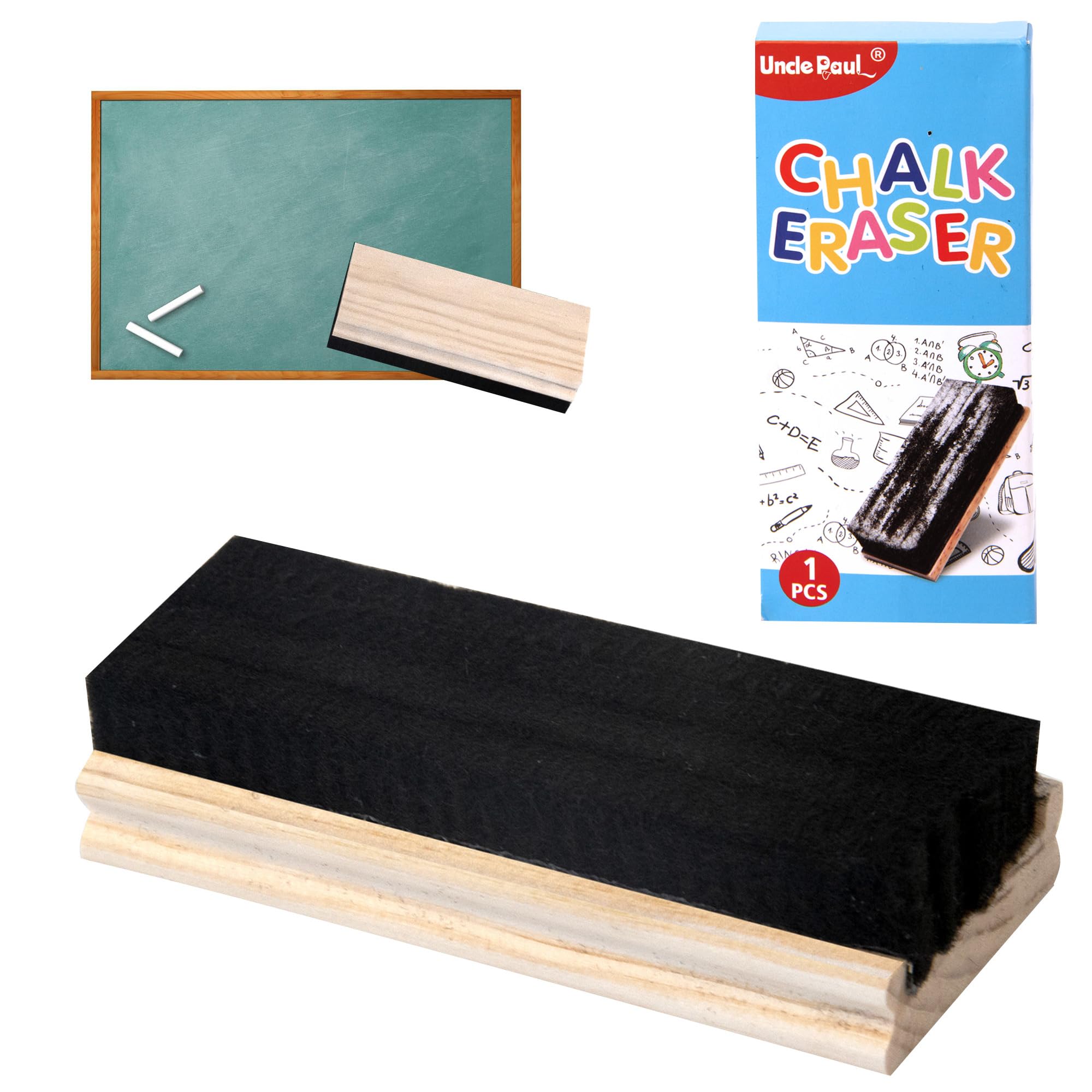 Chalkboard Eraser - Campus Style Pine Wood Blackboard Cleaner Engravable College Styled DIY Gift