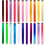 GPOVVIMX 22 PCS Colored Hair Extensions Clip in, Party Highlights Colorful Extension for Kids Girls Synthetic Hairpiece Straight 22 inch