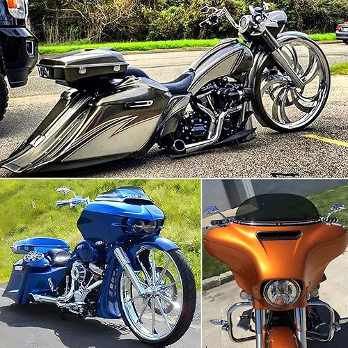 Miniatura 6 de Espejos laterales de vista trasera de 8mm10mm en plata para motocicletas, compatibles con Cruiser Chopper Sportster Dyna Softail, bicicleta de