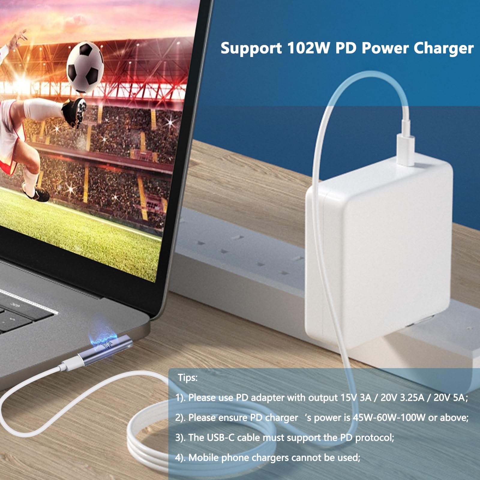 Amazon.co.jp: Surface用磁気充電器 - 102W USB-Cメス-磁気オス充電