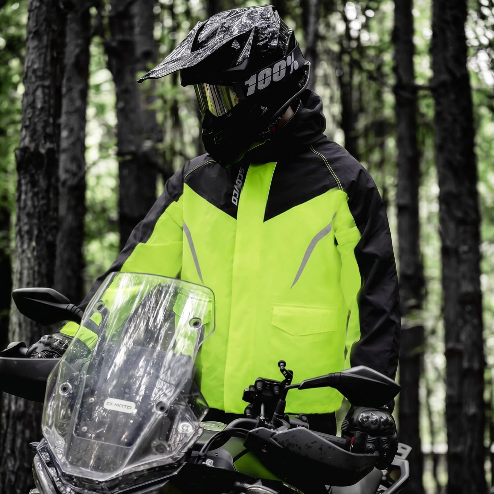 Scoyco Combinaison de pluie moto pour homme, jaune, noir, taille 2XL