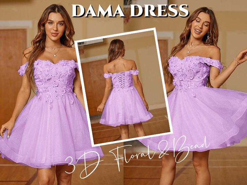 Watch lilac homecoming dresses on Amazon Live