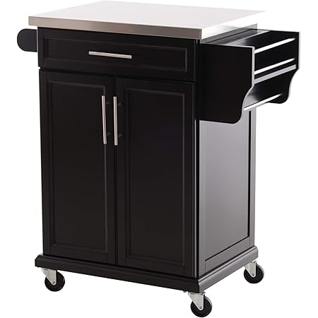 Home Kitchen Homcom Wooden Mobile Kitchen Island Cart With Drawers And Wheel Black Kitchen Dining Room Furniture