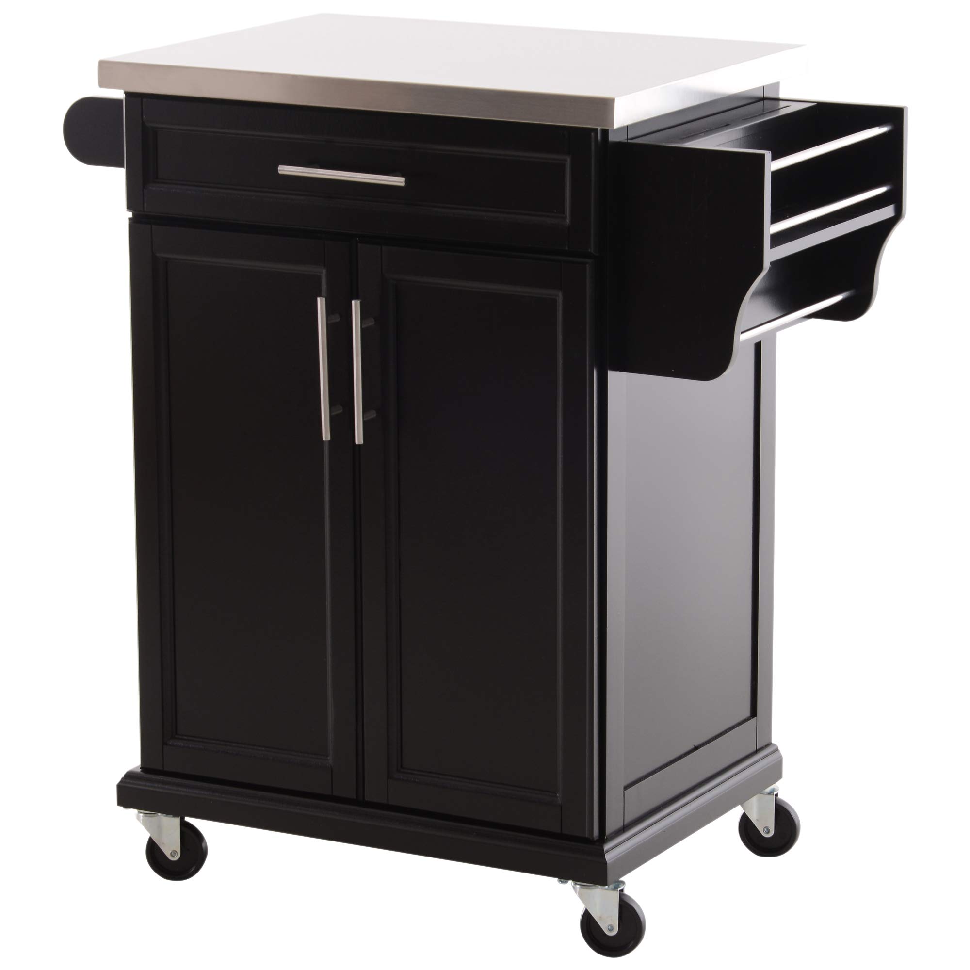 Wooden Kitchen Cart Serving Trolley Storage Cupboard