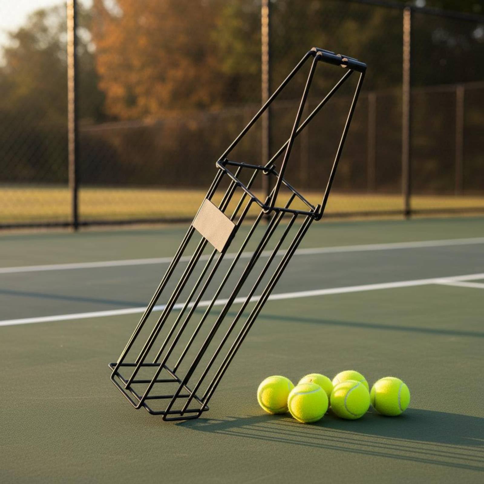 Carrello Raccoglipalle Design a Rulli Contenitore Raccoglipalle da Tennis Resistente Alla Ruggine Attrezzatura Sportiva per Allenatori, Allenamento