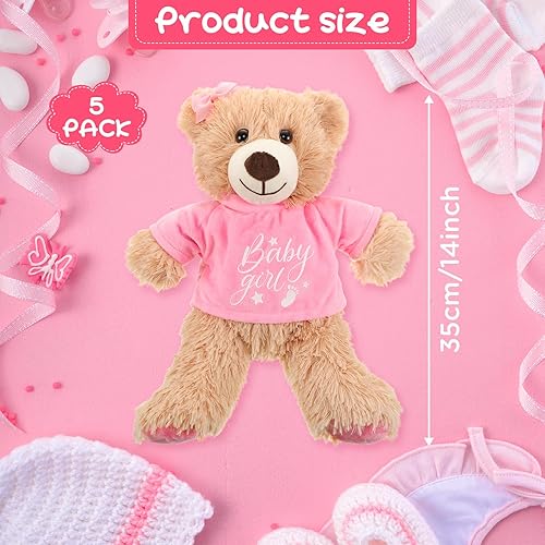 Miniatura 9 de Lenwen 5 piezas de oso de peluche para baby shower, bonito juguete de peluche de 14 pulgadas, a granel para baby shower, Navidad, cumpleaños, boda,