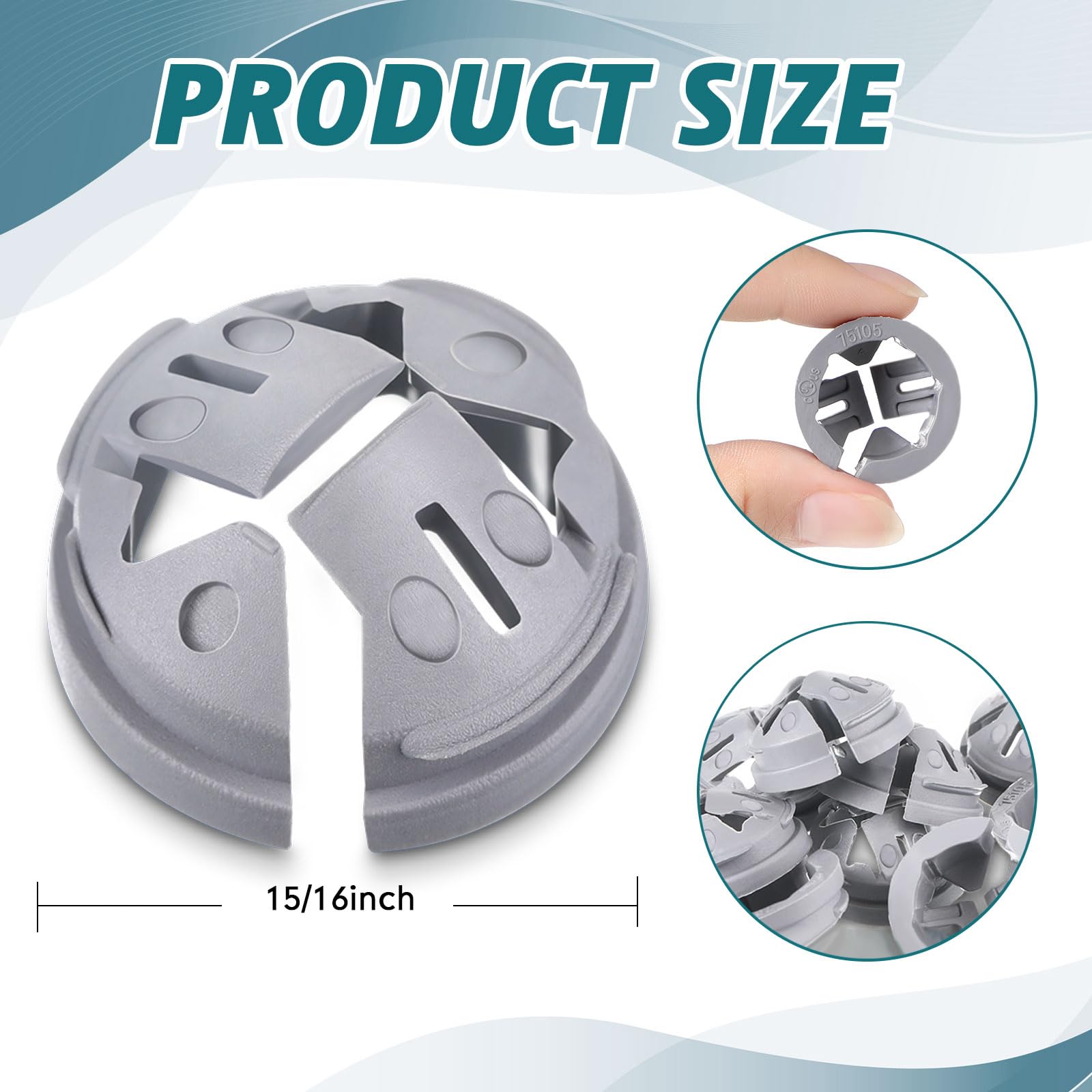 Sintuff 50 Pcs 3/8 in. - 1/2 in. Push in Cable Connector Bulk — Amazon image 4